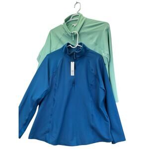 Chico's Set 0f 2 NWT Zenergy Ottoman 1/4 Zip Pullover Long Sleeve Top Sz 3